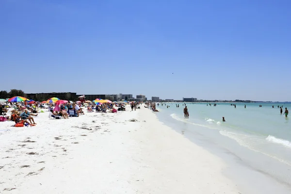Crowds of People at Siesta Beach Stock Picture
