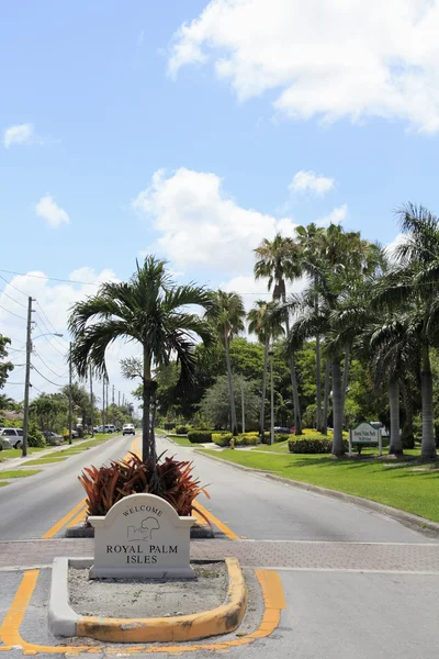 Royal palm ostrovy Vítejte znamení — Stock fotografie