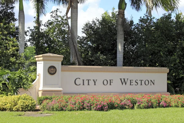 Señal de entrada Ciudad de Weston — Foto de Stock