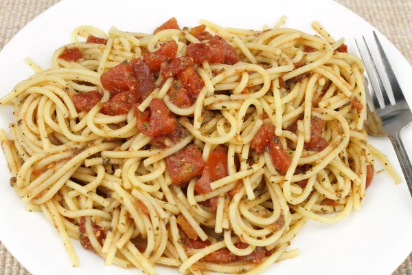 Spaghetti with Red Tomatoes — Stock Photo, Image