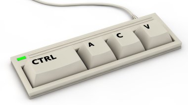 üç anahtar klavye - ctrl c v