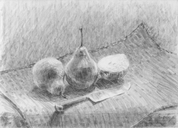 Pears and a small knife