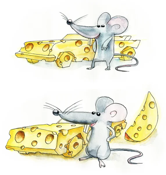 Coche de queso ratón divertido —  Fotos de Stock