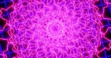 Kaleydoskopik Mandala döngüsü. Soyut yuvarlak kaleydoskopik süsleme sonsuz döngülü animasyon, 30 fps.