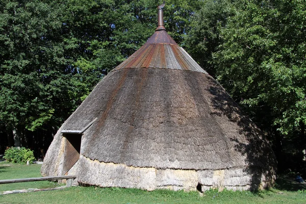 Grote stro huis — Stockfoto