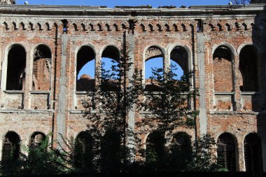 Inside ruined sinagogue clipart