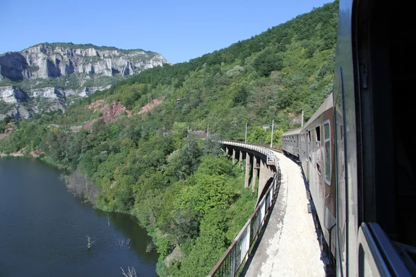 Treno sul ponte — Foto Stock