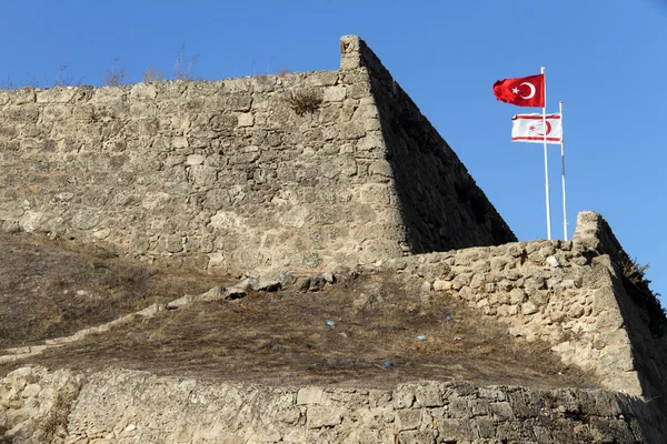 Fortress and flags — Stock Photo, Image