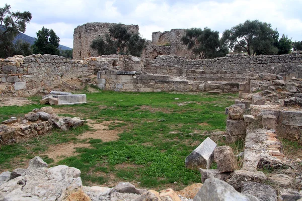 Erba verde e rovine — Foto Stock