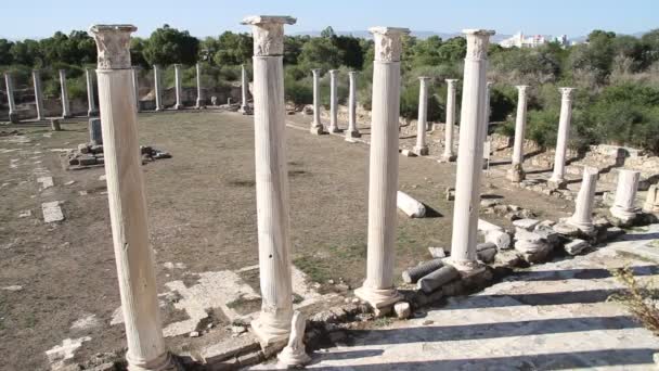 Säulen in Salamis, Nordzypern — Stockvideo