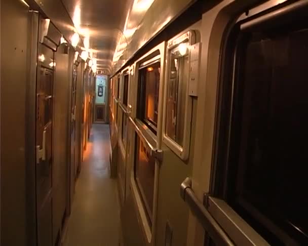 Wewnątrz pociągu samochodu — Wideo stockowe