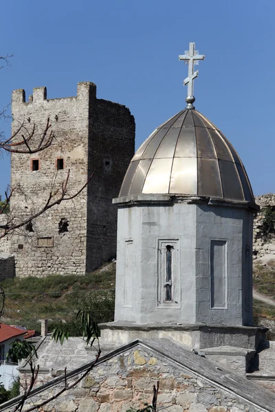 Üst Kısmında Eski Rus Chirch Feodosia Kırım Ukrayna — Stok fotoğraf