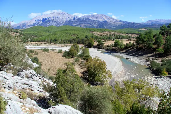 Río y monte — Foto de Stock