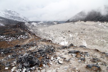 manaslu yakınındaki Buzulu