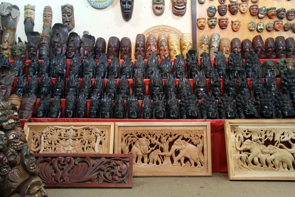 Máscaras de madeira — Fotografia de Stock