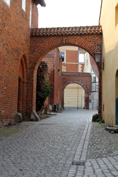 Old street in Stralsund — Stock Photo, Image