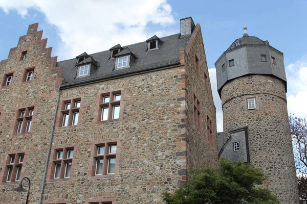 Ιστορική Αρχιτεκτονική Στην Πόλη Giessen Στην Κεντρική Έσση Της Γερμανίας — Φωτογραφία Αρχείου