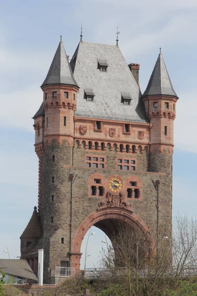 Famous Old Nibelungentower Worms City Germany 1897 1900 Fixed Bridge Imagens Royalty-Free