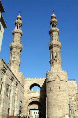 El-Ezher Üniversitesi ve cami Kahire şehir, Mısır'ın orta kısmında görünümü