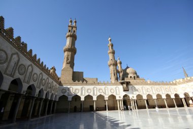 El-Ezher Üniversitesi ve cami Kahire şehir, Mısır'ın orta kısmında görünümü