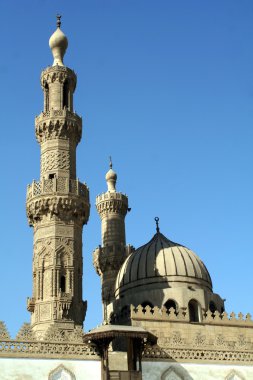 El-Ezher Üniversitesi ve cami Kahire şehir, Mısır'ın orta kısmında görünümü