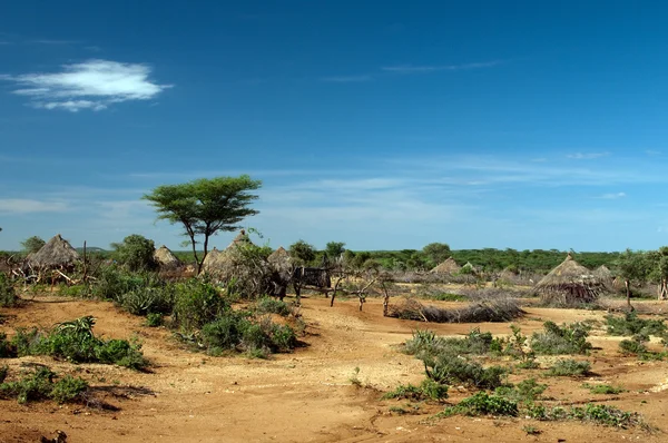 Afrikanska tribal hut — Stockfoto