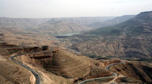Wadi mujib i Jordanien Stockfoto