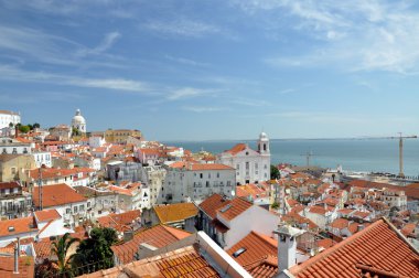 Beautiful view of Lisbon old city, Portugal clipart