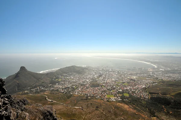 Pohled z Kapského města ze Stolové hory — Stock fotografie