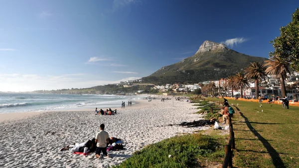 Camps Bay, Kaapstad, Zuid-Afrika Stockfoto