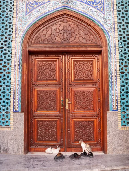 Porta Della Moschea Iraniana Dubai Negli Emirati Arabi Uniti — Foto Stock