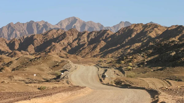 Gravel Road Leading Hajar Mountains Interior United Arab Emirates — Stock Photo, Image