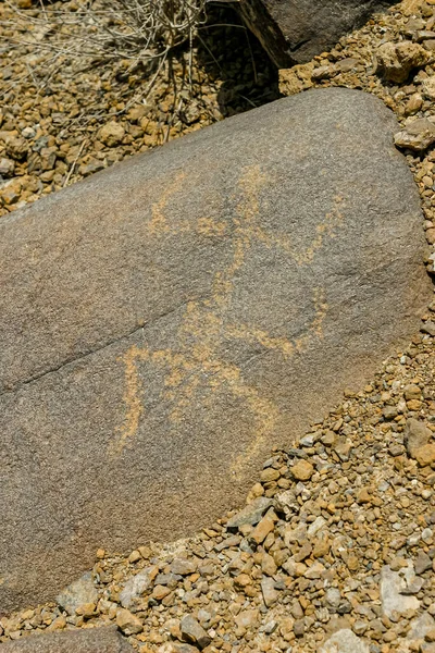 Magnífico Petroglifo Que Parece Ser Dançarino Wadi Hayl Emirado Fujairah — Fotografia de Stock