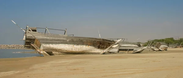 Dhow Final Resting Place Maarid Beach Emirate Khaimah United Arab — Stock Photo, Image