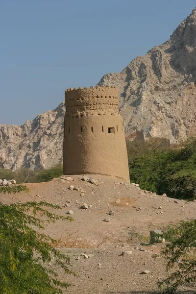 Egy Régi Őrtorony Dhayah Ban Ras Khaimah Emirátusában Egyesült Arab — Stock Fotó