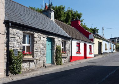CONG, IRELAND - AUGUST 13, 2022: The Dying Man House (from the 1952 Oscar-winning film The Quiet Man) in a  street in the village of Cong in Ireland.