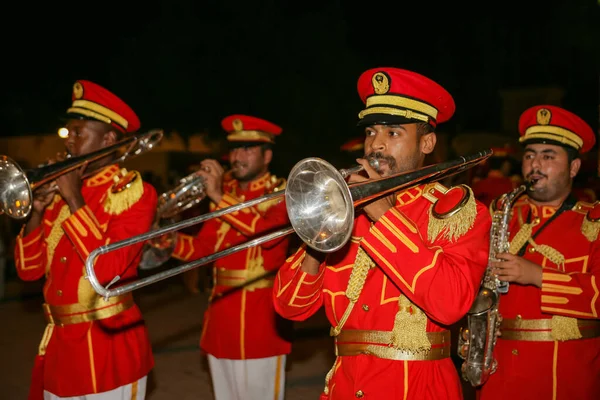 Sharjah Uae April 2005 Brass Section Uae Military Band Performing — Stock Photo, Image