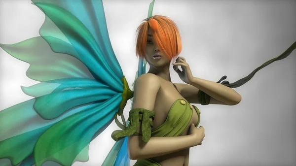 緑の翼の妖精 — ストック写真