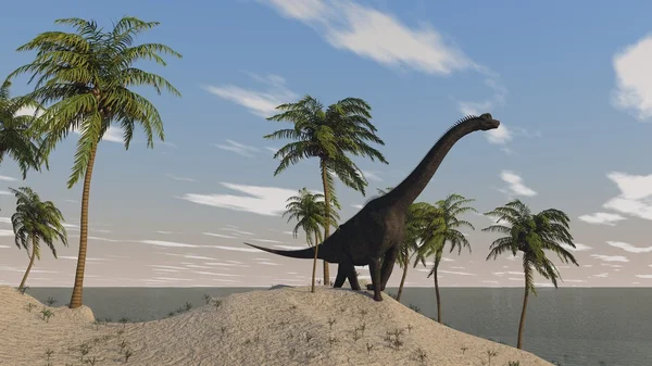 Brachiosaurus on shore — Stock Photo, Image