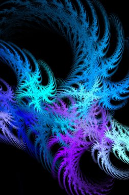 fraktal soyutlama siyah arka plan üzerine