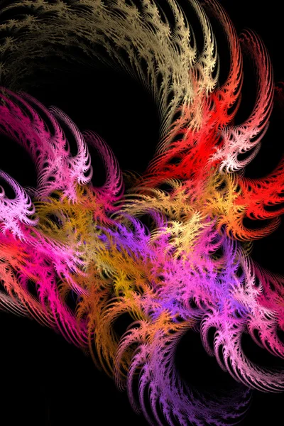 Fractal abstractie op zwarte achtergrond — Stockfoto