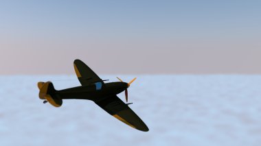 uçak bulutların üstünde