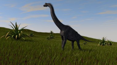 brachiosaurus tepede yürüyor
