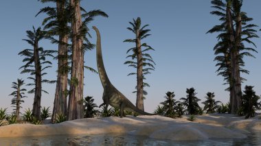 Mamenchisaurus op de wal