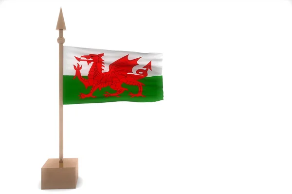 Flag of Wales waving — Stock Photo, Image