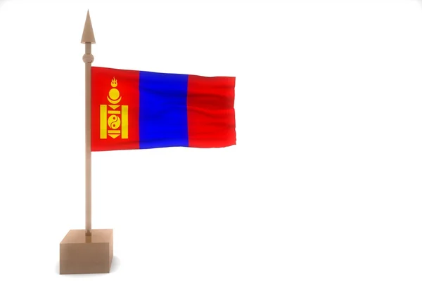 Mongolia ondeando bandera — Foto de Stock