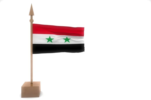 Syrien vifter med flag - Stock-foto