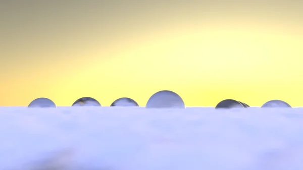 Glazen bollen in de wolken — Stockfoto