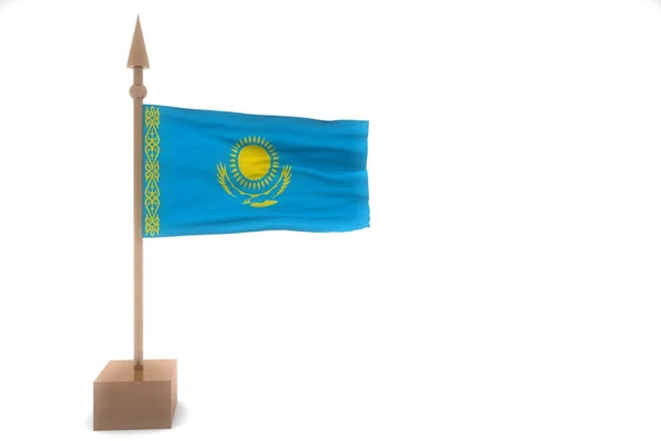 Kazakhstan waving flag — Stok fotoğraf