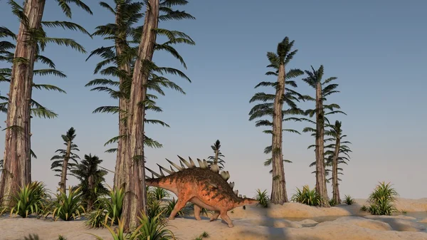 Kentrosaurus dans le bosquet tempskya — Photo